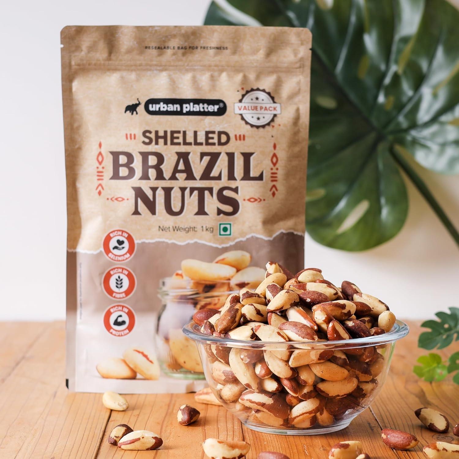 urban platter Urban Platter Exotic Brazil Nuts, 1Kg [ Grade A | Rich in Selenium]