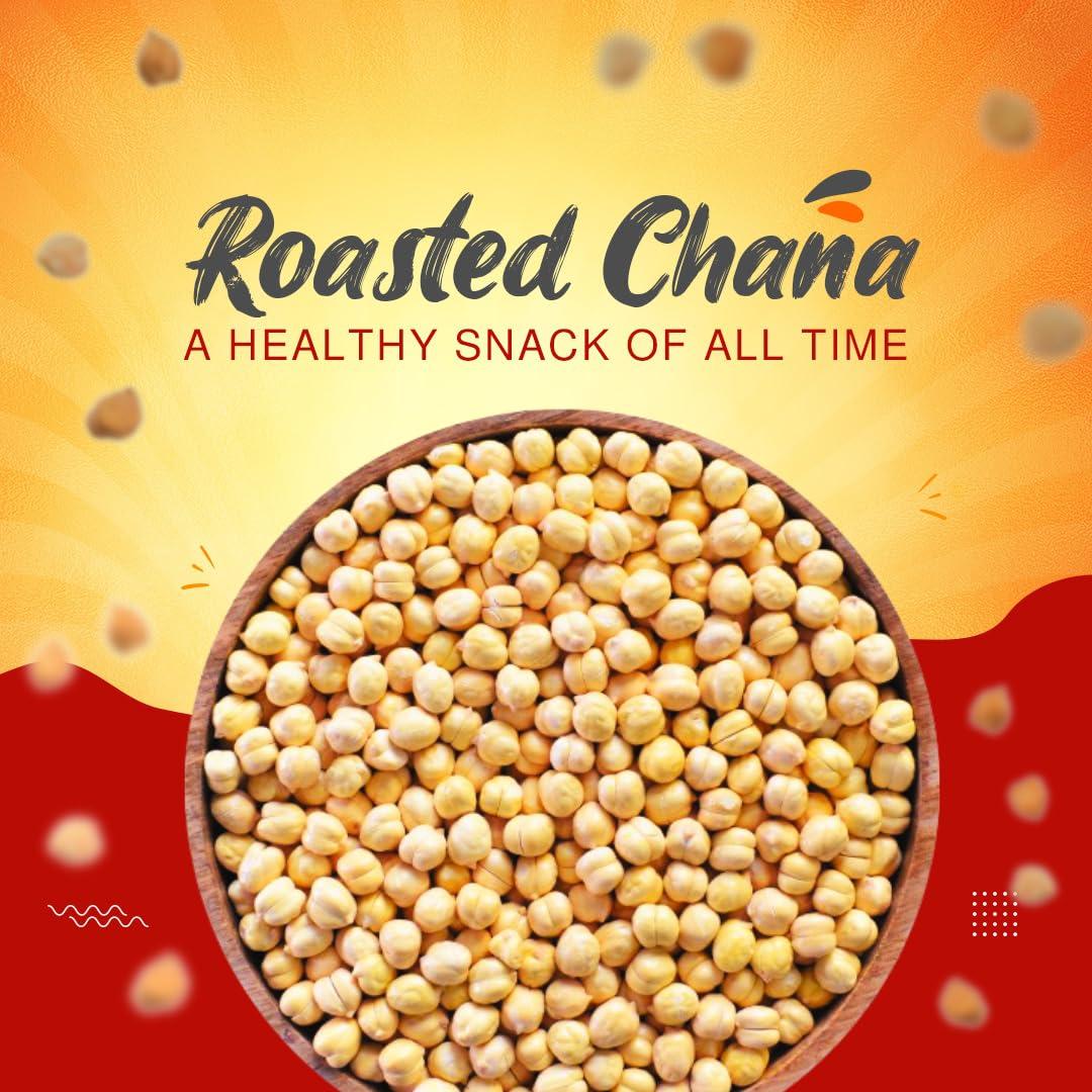 Dr. RBL\'s Dr. RBL\'s Roasted Chana (without skin) | Roasted chickpeas/Bhuna Chana | High Protein, Low Fat, Fiber-Rich Snack - Pack of 6 (3 KG)