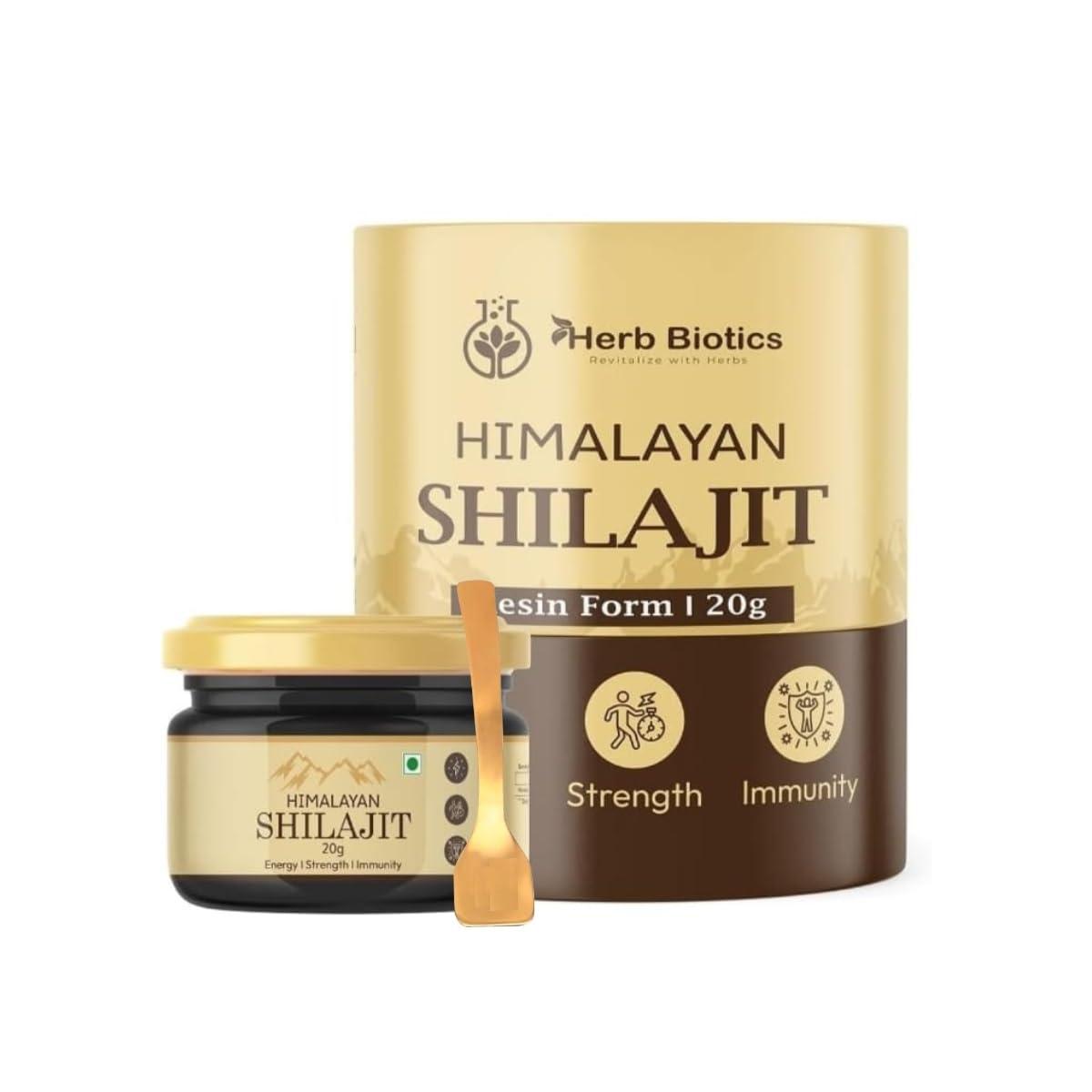 Herb Biotics -Revitalize with Herbs Herb Biotics Pure Himalayan Shilajit/Shilajeet Resin For Men,Women 20 gm With Spoon - 78% Fulvic Acid - For Endurance, Stamina and strength | Lab Certified (1) (Pack of 3)