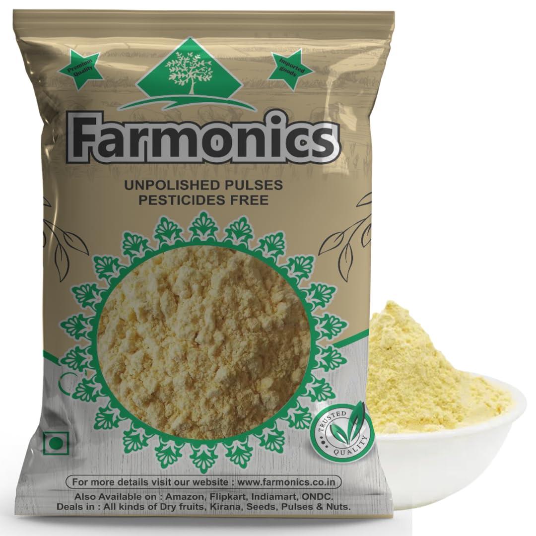 Farmonics Farmonics Enterprises Gram Flour Chana Atta | Kala Chana Atta, 1kg | Desi Brown Chane Black Chickpea Flour | 100% Natural | Gluten Free | Tradtional Stone Ground Flour| Manage Blood Sugar Levels & Weight| High in Protein & Fiber.(1 KG)