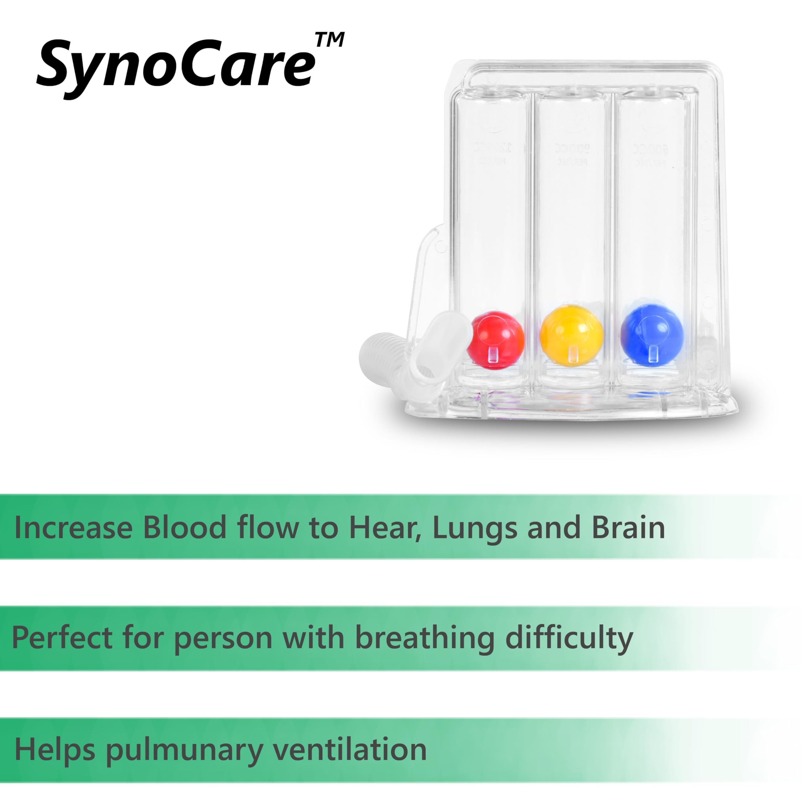 Synergy Intact Synocare Masks For CPAP BIPAP NIV 3 Ball Spirometer | Lung Exerciser | Respiratory Exerciser | Breathing Exercise | Respirometer | Breath Measurement System | Deep Breathing Lung Exerciser | Washable, Hygienic & Detachable- Pack Of 1