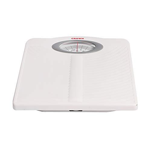 CROWN CROWN Diamond Deluxe Personal Bathroom Weighing Scale For Human Body, Mechanical Manual Analog Weighing Scale upto 130 kgs capacity (White)