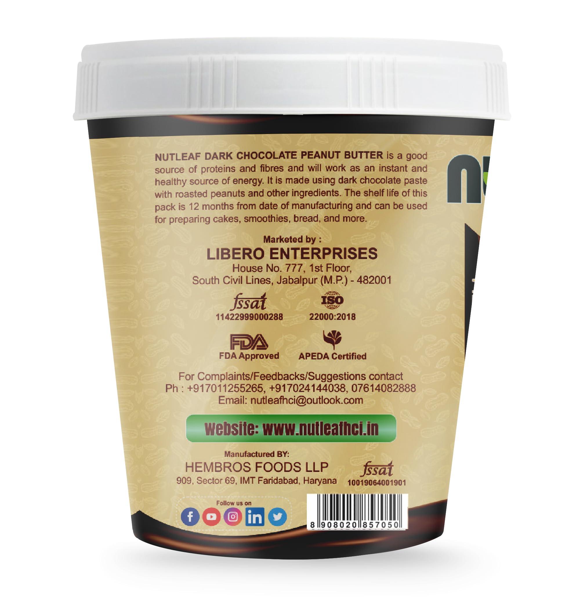 NUTLEAF Nutleaf Dark Chocolate Creamy Peanut Butter 1 Kg