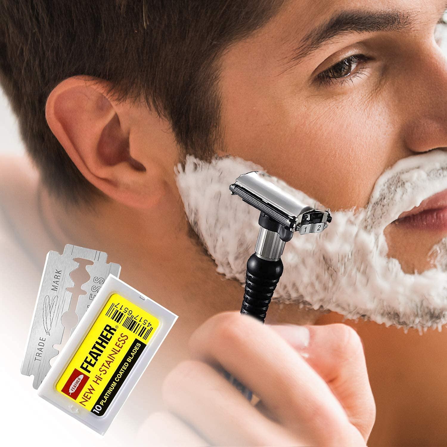Feather Brand Feather 10 Razor Blades New Hi-Stainless Double Edge