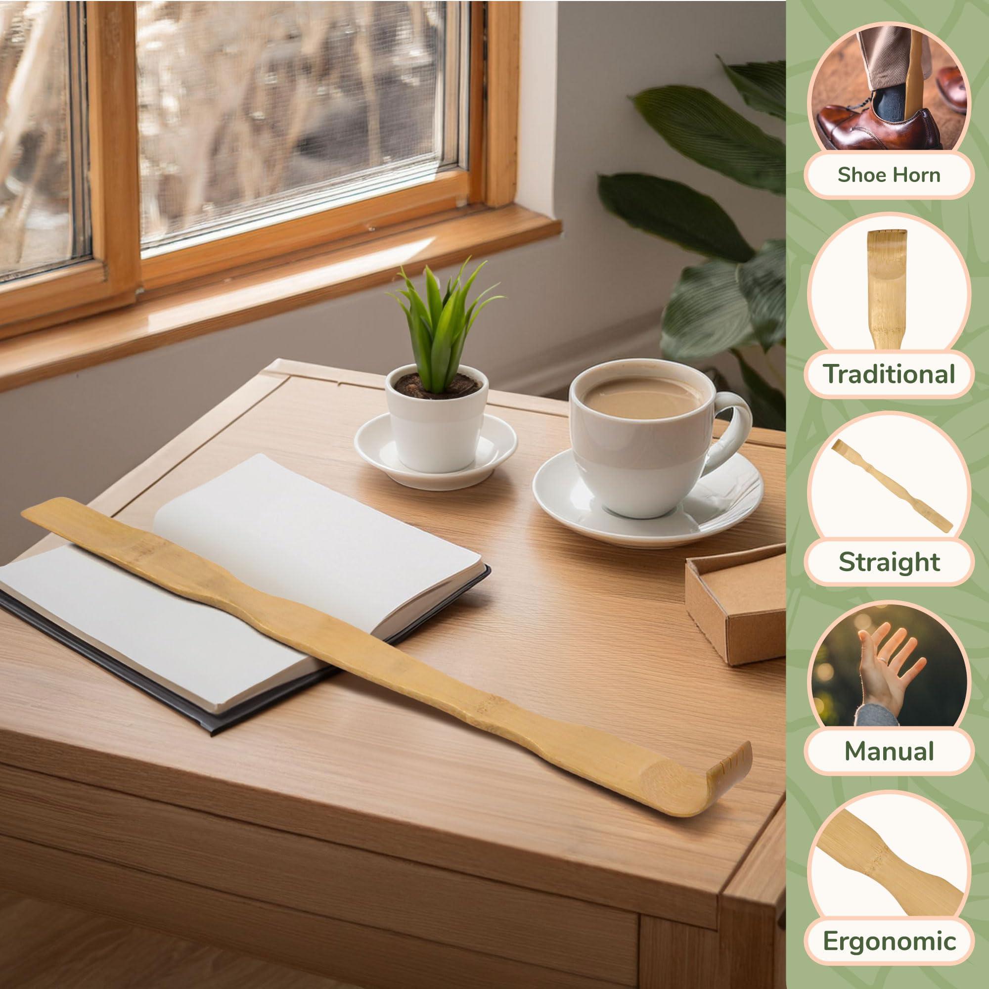 BambooMN BambooMN 17 Inch Bamboo Wooden Back Scratchers Shoe Horn for Itchy Stress Relief, 1 Piece