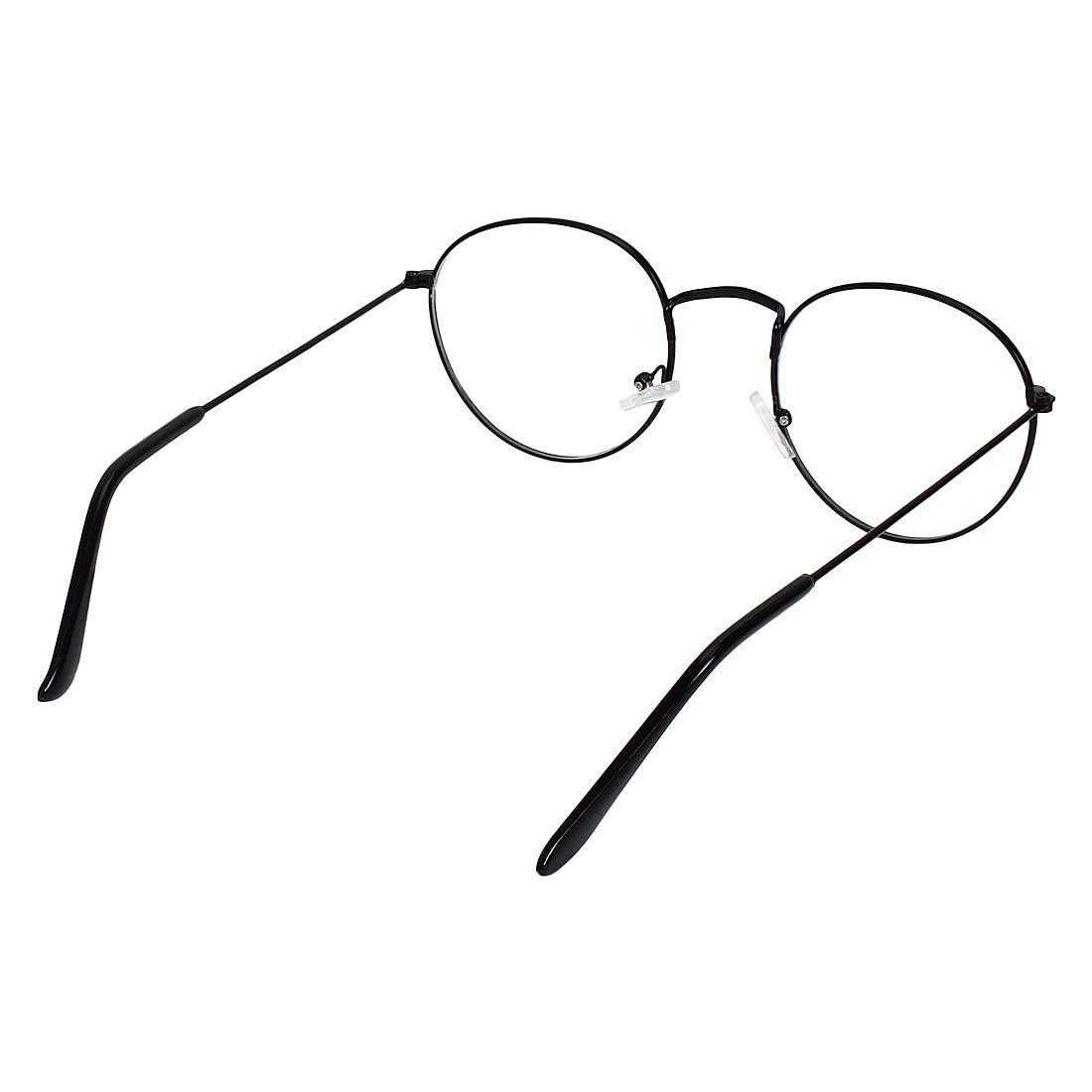Fairydot Opticals FAIRYDOT Round Metal Computer Glasses with Blue Cut + Antiglare And UV protection for Eyes comfort, Safety from Harsh Blue Light Coming From Mobile Computer Laptop (BLACK) ((SMALL-47mm)