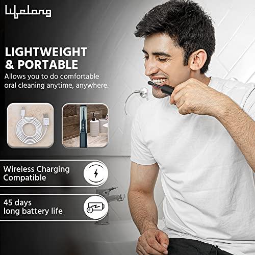 Lifelong Lifelong Electric Toothbrush with UV sealed Sterilization|Free Clove Dental Care Plan|3X Plaque Removal | Ideal for Sensitive Gums & Teeth, Fresh Breathe & Brighter Smile |1 Handle,2 Brush Heads,1 Charging cable,1 tongue cleaner| Upgrade to Advanced