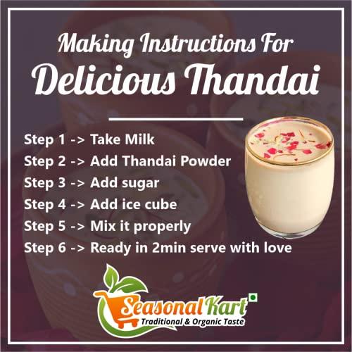 Seasonal Kart Seasonal Kart Fresh And Natural Kesariya Thandai Mix Thandai Powder |Organic & Natural No Added Preservative, Essence And Color | Perfect Summer Drink| (800 Grams)