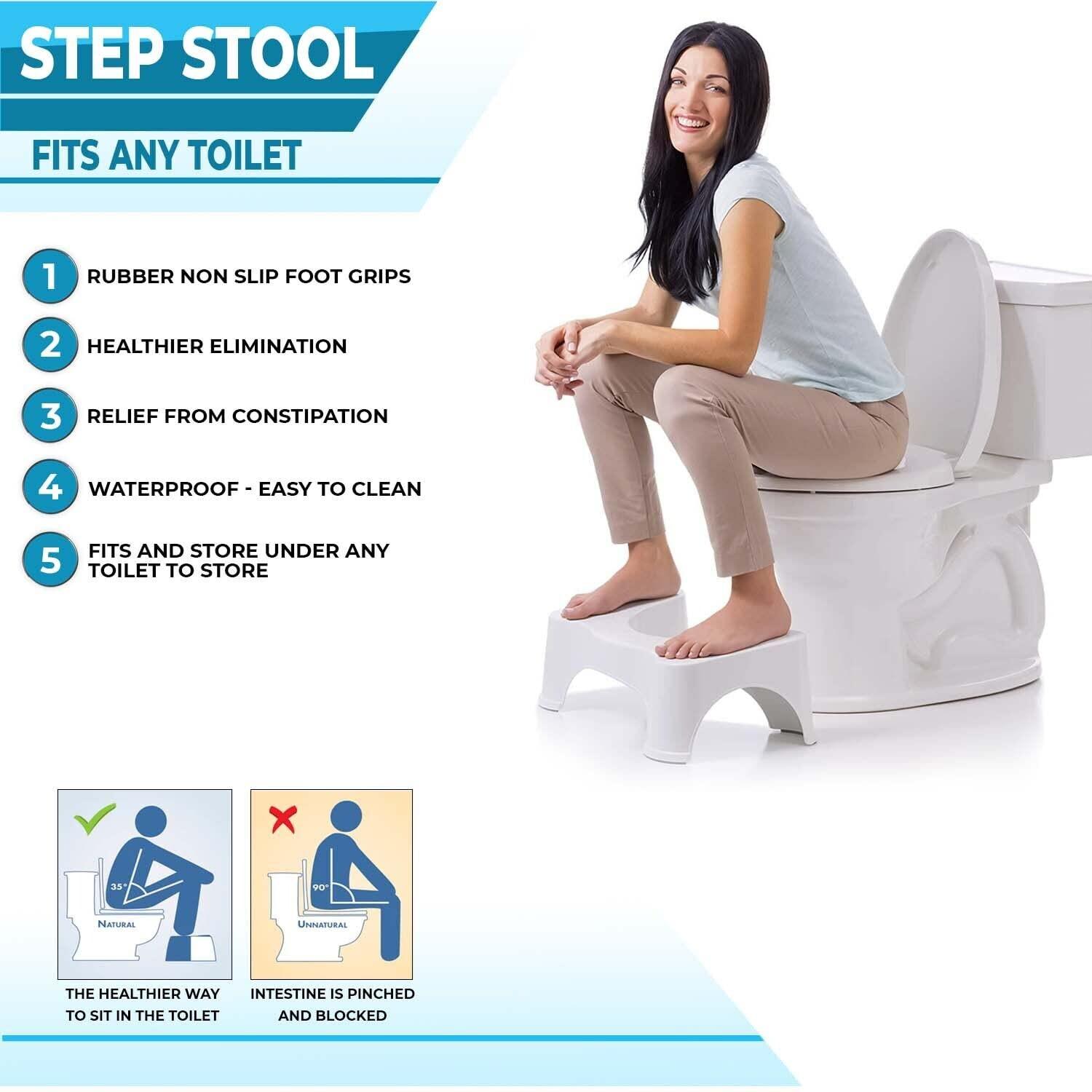 FYCAN FYCAN Toilet Stool | Medical Aid for the Toilet | Better Posture When Sitting on the Toilet | Aid to Subida for Children | against Constipation and Hemorrhoids Kids and Adult (White), Potty Step Stool