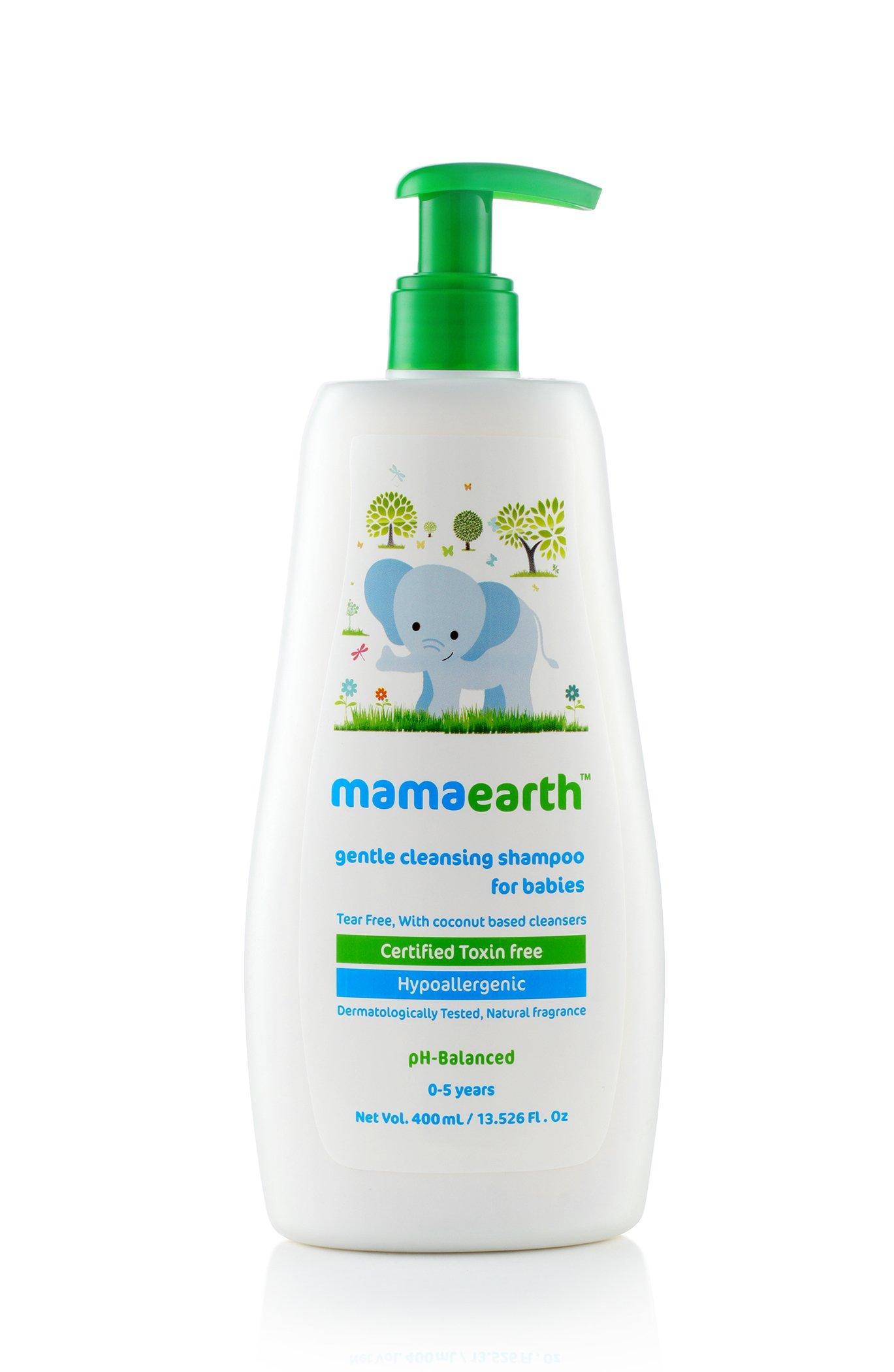Mamaearth Mamaearth 100 Percent Natural Berry Blast Kids Toothpaste, 50G & Gentle Cleansing Natural Baby Shampoo, 400Ml (White) Combo, Sensitive Teeth