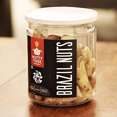 NUTTY YOGI Nutty Yogi Brazil Nuts 200g Pack, Rich in Iron, Calcium zinc and Above All Selenium, Boost Immunity and Feed The Brain | Jumbo Brazil Nuts | Dry Fruits