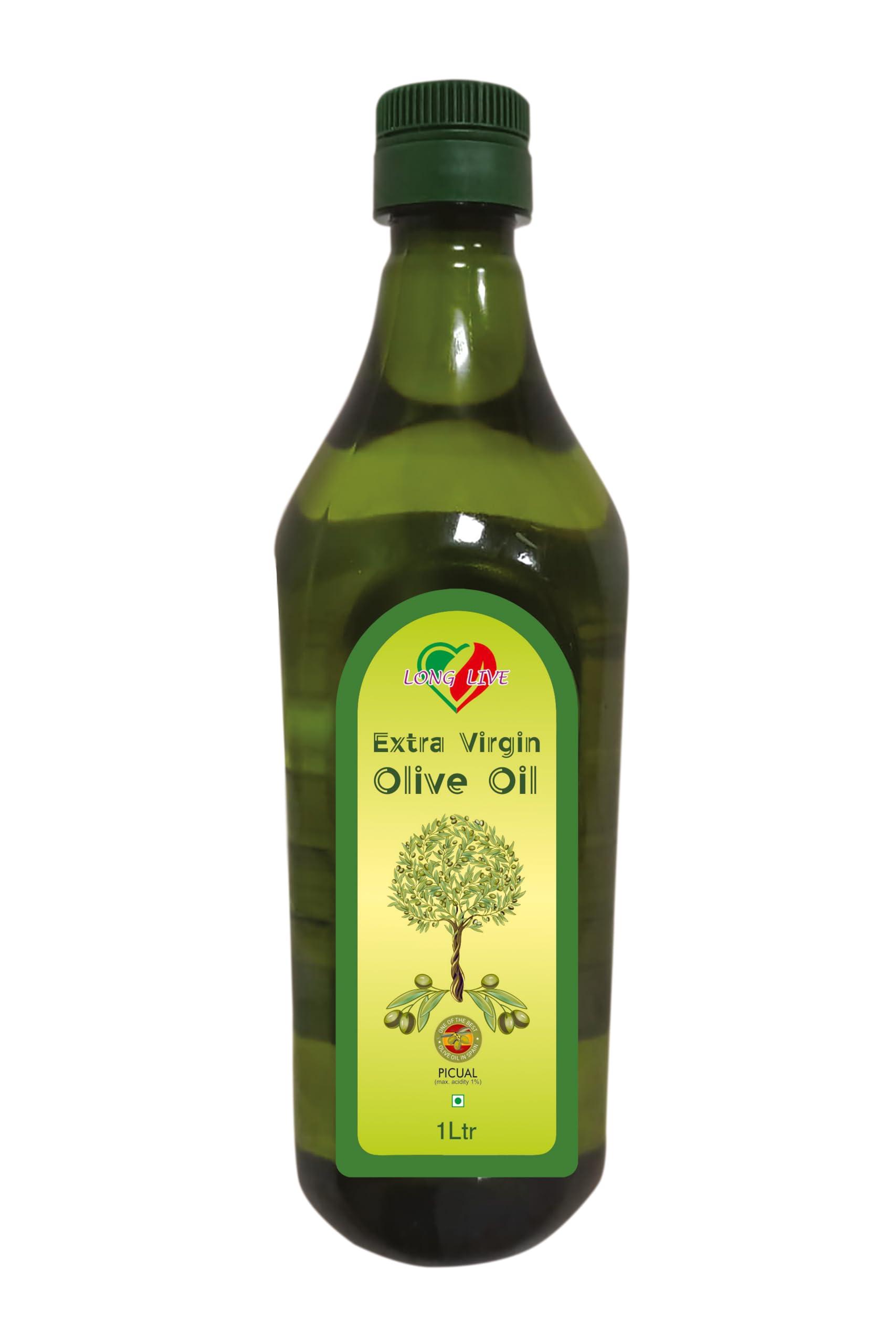 Long Live Long Live Extra Virgin Olive Oil, First Cold Pressed,(Imported from Italy) -1 Ltr Pack Of 3