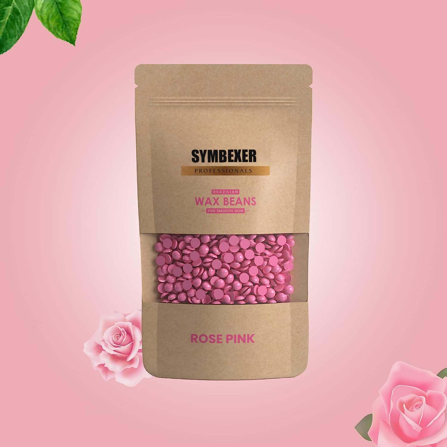 SYMBEXER Symbexer Rose Pink Hard Wax Beans Depilatory Stripless Wax & Painless For Women| Used For Upper Lips, Arms, Legs, Full Body,Bikini |Smooth Skin| (50 Gram, Rose Pink)