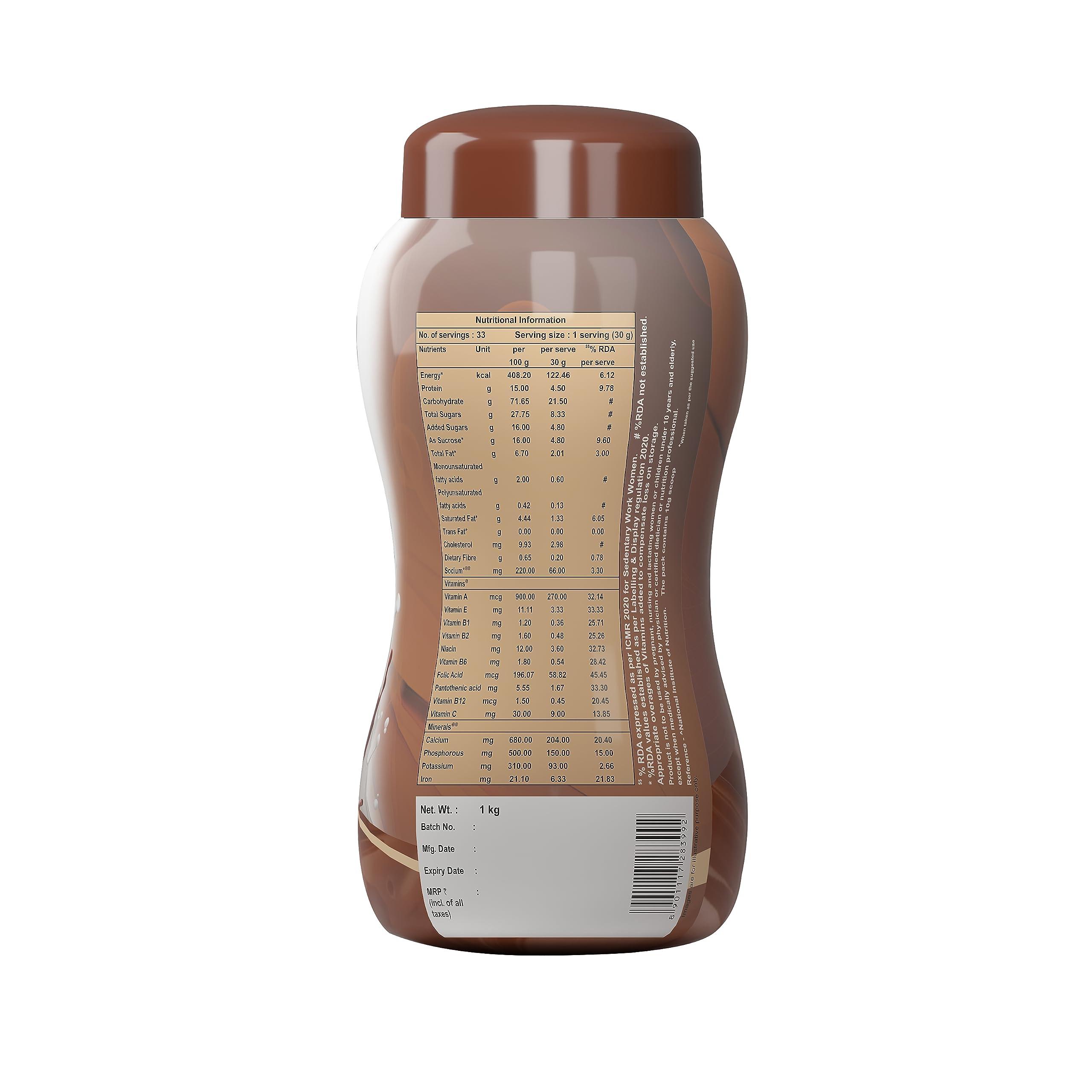 Endura Endura Mass Weight Gainer Powder| Mass Gainer | Gain Weight, Post Workout, 74 g Carbohydrate, 15 g Protein, Healthy Fats (Chocolate, 1 Kg)