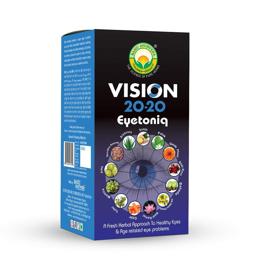 BASIC AYURVEDA Basic Ayurveda Vision 20-20 Eyetoniq 450 Ml- Herbal Eye Tonic | Ayurvedic Drink For Eyes, Promoting Clarity, Focus, And Overall Visual Wellness | A Powerful Blend Of Natural Ingredients