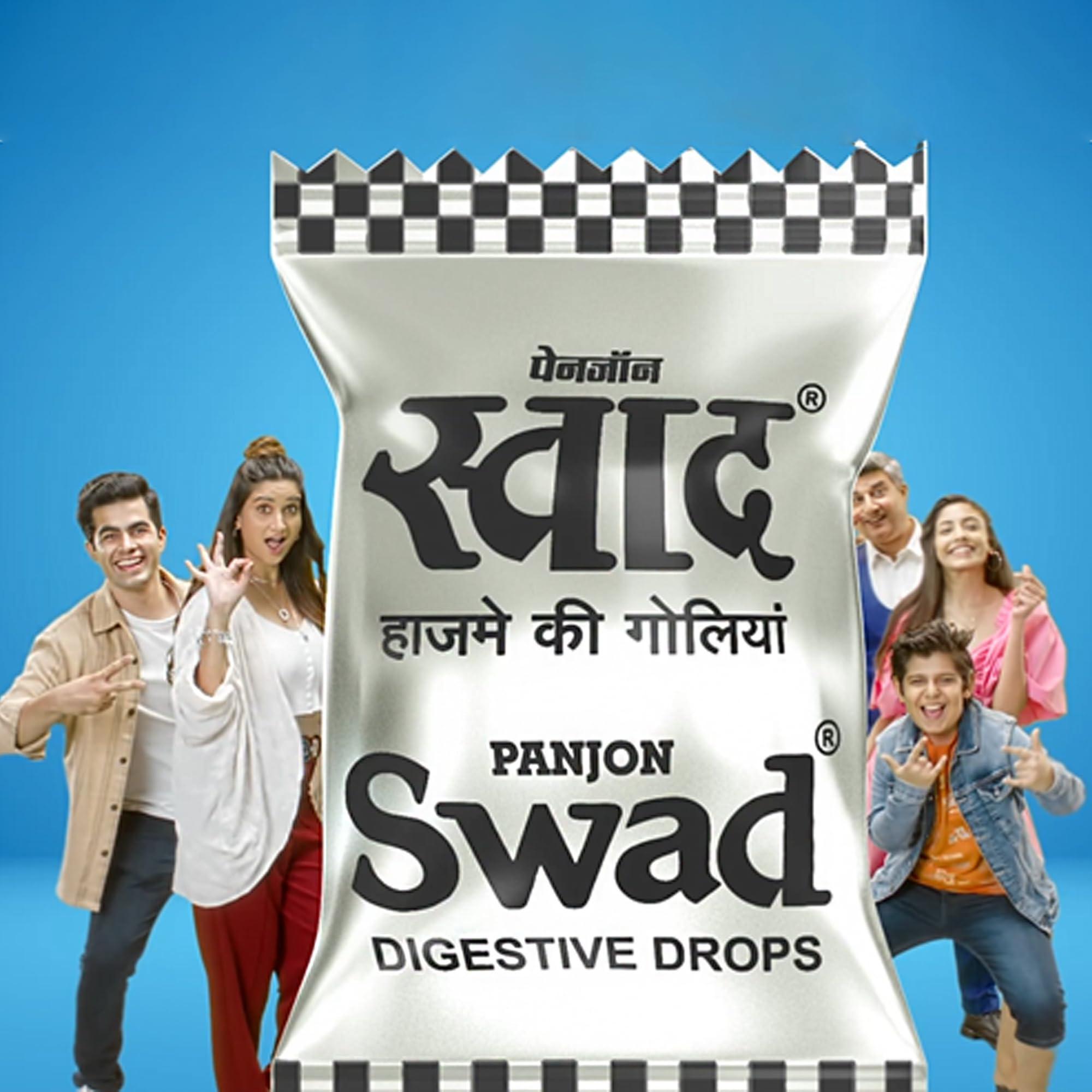 Swad Swad Digestive Chocolate Candy 50 X 6 Pouch (300 Candies pack) (Digestive & Tangy Indian Masala Flavour Sweet Toffee)