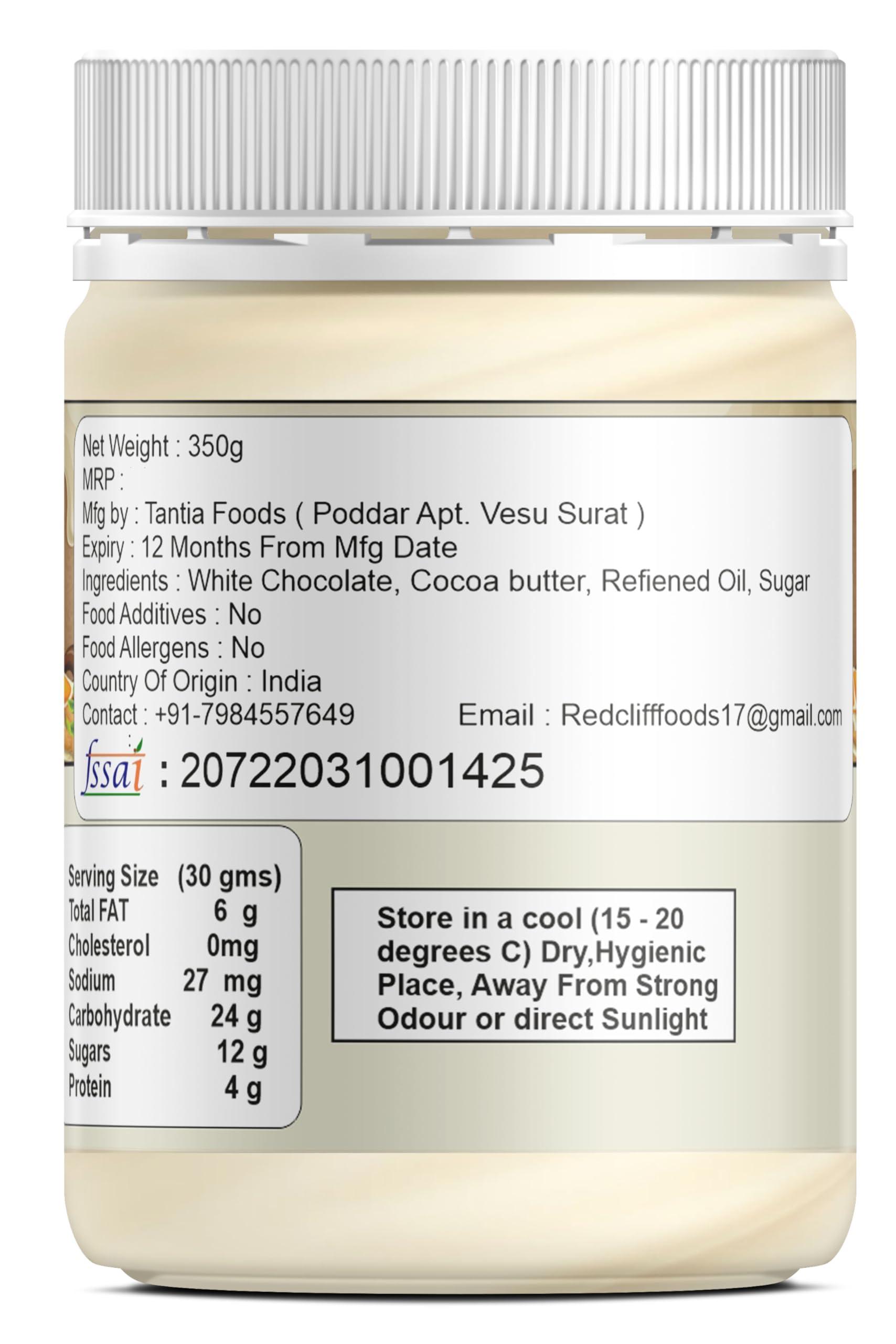 RED CLIFF RED CLIFF White Chocolate Spread | Combo Pack Of 3 | Made with Low Fat Cocoa Butter| Vegetarian | All Natural Ganache | (White Chocolate Spread | 350gx3 |)