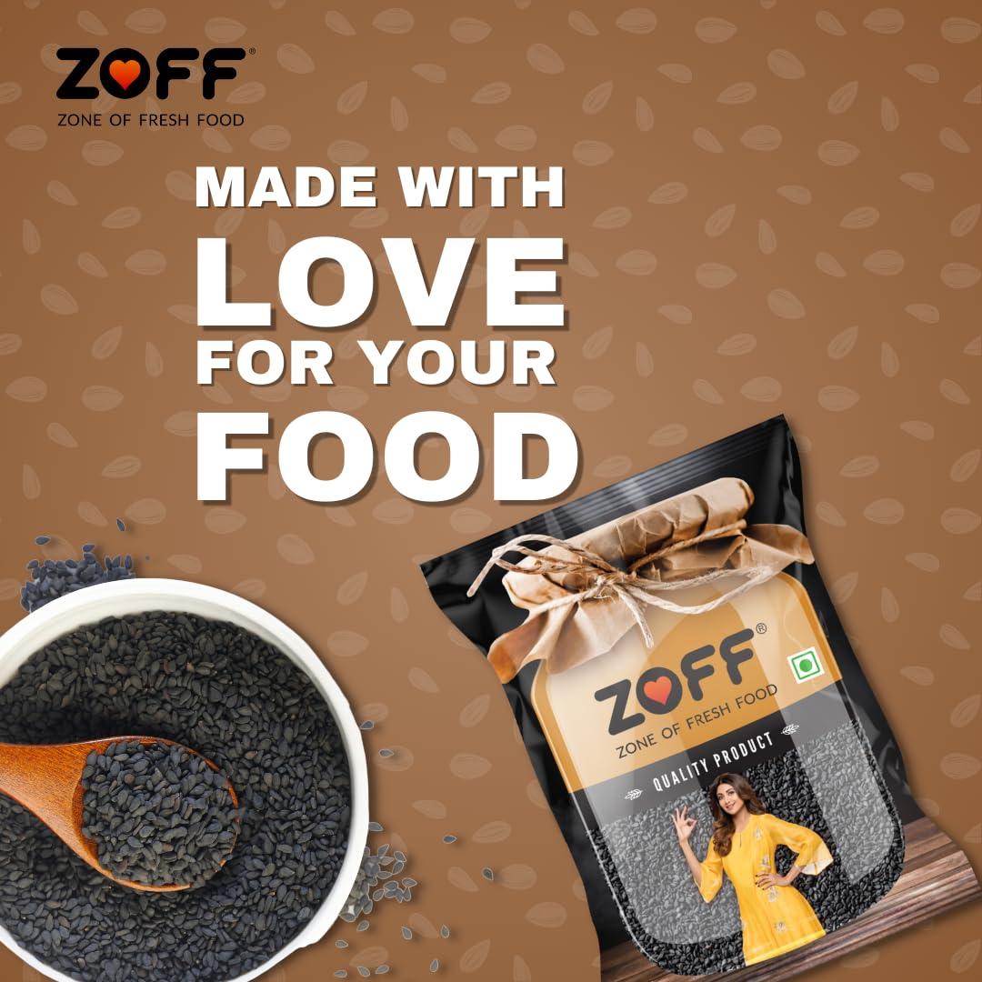 Zoff Zoff Black Sesame Seeds | Kaale Til | Tal | Indian Spice | Pack of 4 | 500g Each Pack | Net weight 2Kg
