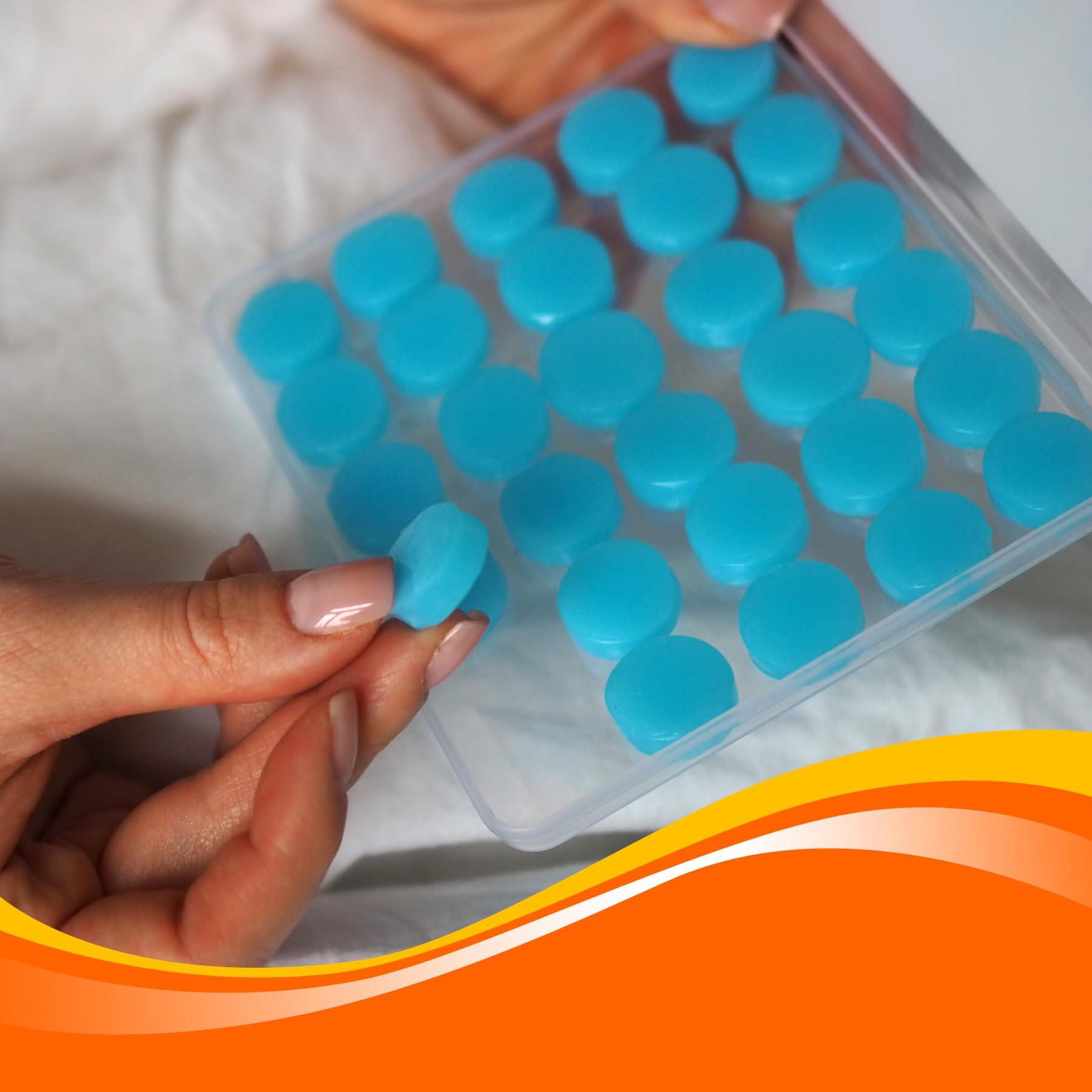 Mobi Lock Ear Plug - Reusable Silicone Wax Ear Plugs for Sleeping, Swimming - Pack of 30, Blue - 32db Noise Cancelling Earplugs With Portable Plastic Case - Hearing Protection for Travel, Concert - by Mobi Lock