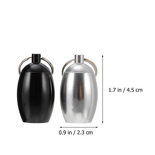 HEALLILY 2pcs Pill Holder Organizer Pill Case Bottle Container with Keychain Pill Box Useful Acessories