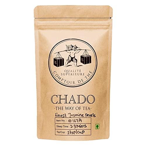 CHADO Chado Tea Finest Jasmine Pearls Green Tea (2.5*15=37.5 g Pyramid Tea Bags) |Makes 45 cups |3 Infused |Fresh Green Tea