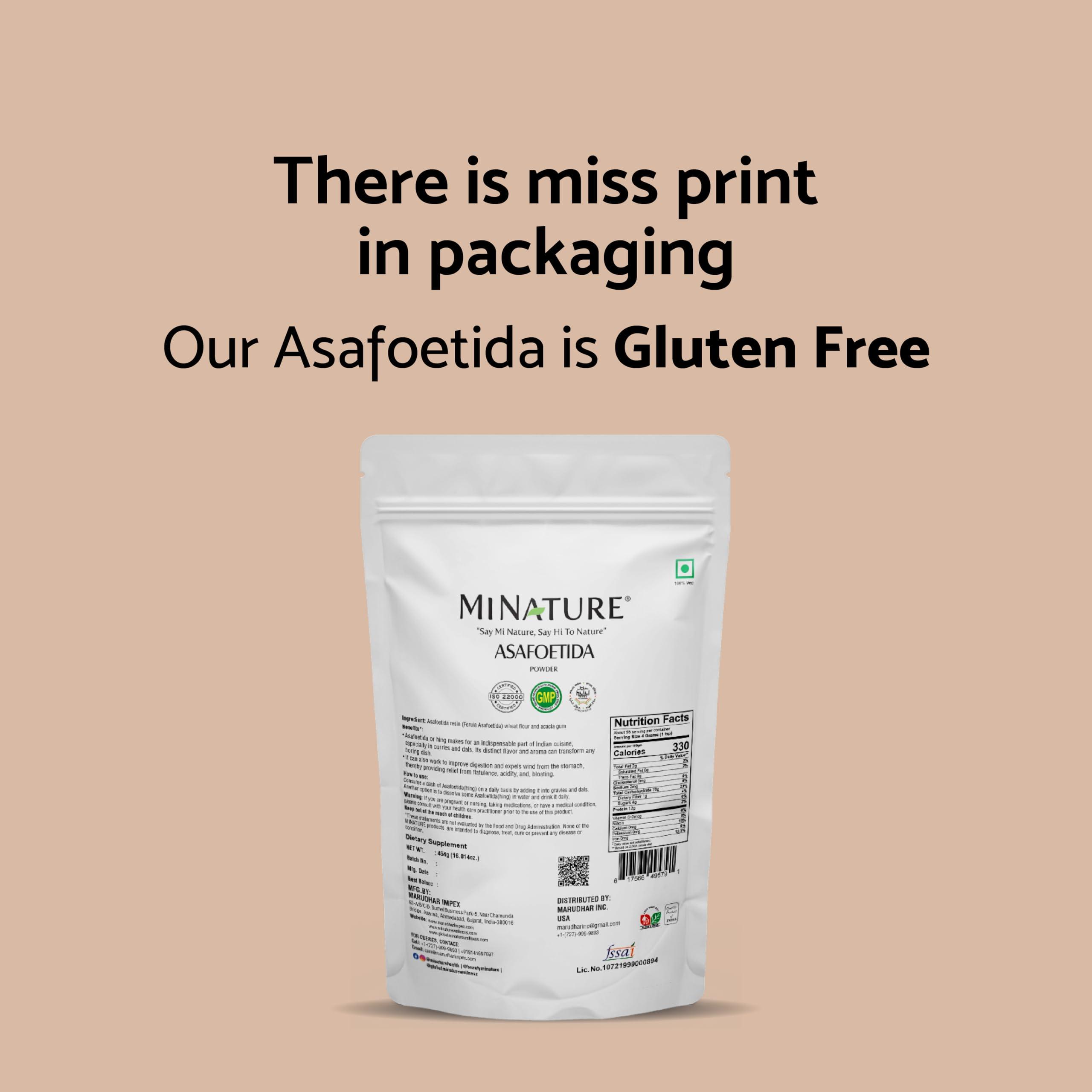 minature Asafoetida Powder (Hing)(Asafetida) by mi nature| Natural | 227g (08oz)(0.5lb) | Indian spice for cooking| From India.