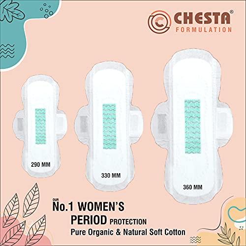 Helium Helium 100% Pure Organic & Naturally Soft Cotton Base Sanitary Pads For Women | Pack Of 25 Pads-XXL,330mm | Ultra-Thin Rash Free Natural Sanitary Napkins,Designed for Normal-Sensitive Skin