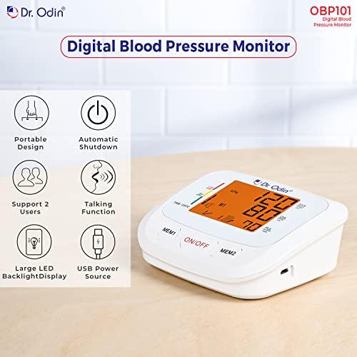 Dr. Odin Dr. Odin OBP 101 Fully Automatic Digital Blood Pressure Monitor with Large Cuff BPM Monitor at Home BP Machine for Doctors (White, 1 Year Warranty)