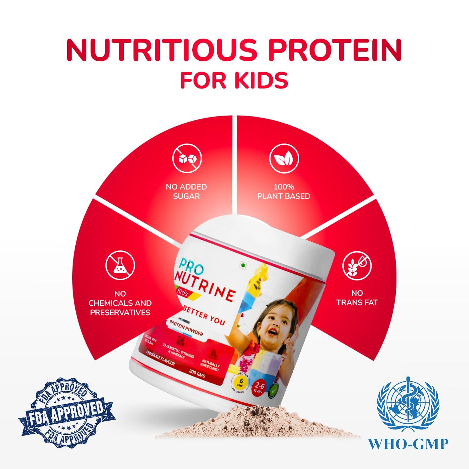 PRO NUTRINE PRO NUTRINE Kids Nutrimix Nutrition Powder 400g 2-6 Years | Plant Based Daily Nutrition Drink with Calcium, 23 Vitamins & Minerals for Healthy Growth and Better Immunity | No Sugar | Chocolate Flavour