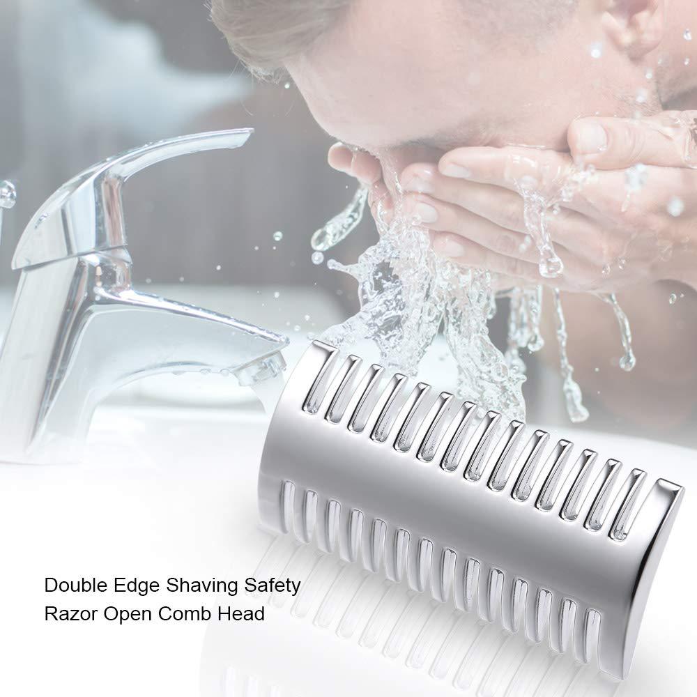Qnotici Double Edge Shaving Safety Razor Open Comb Head Male Safety Razor Head Shaving Tool Barber Home Use