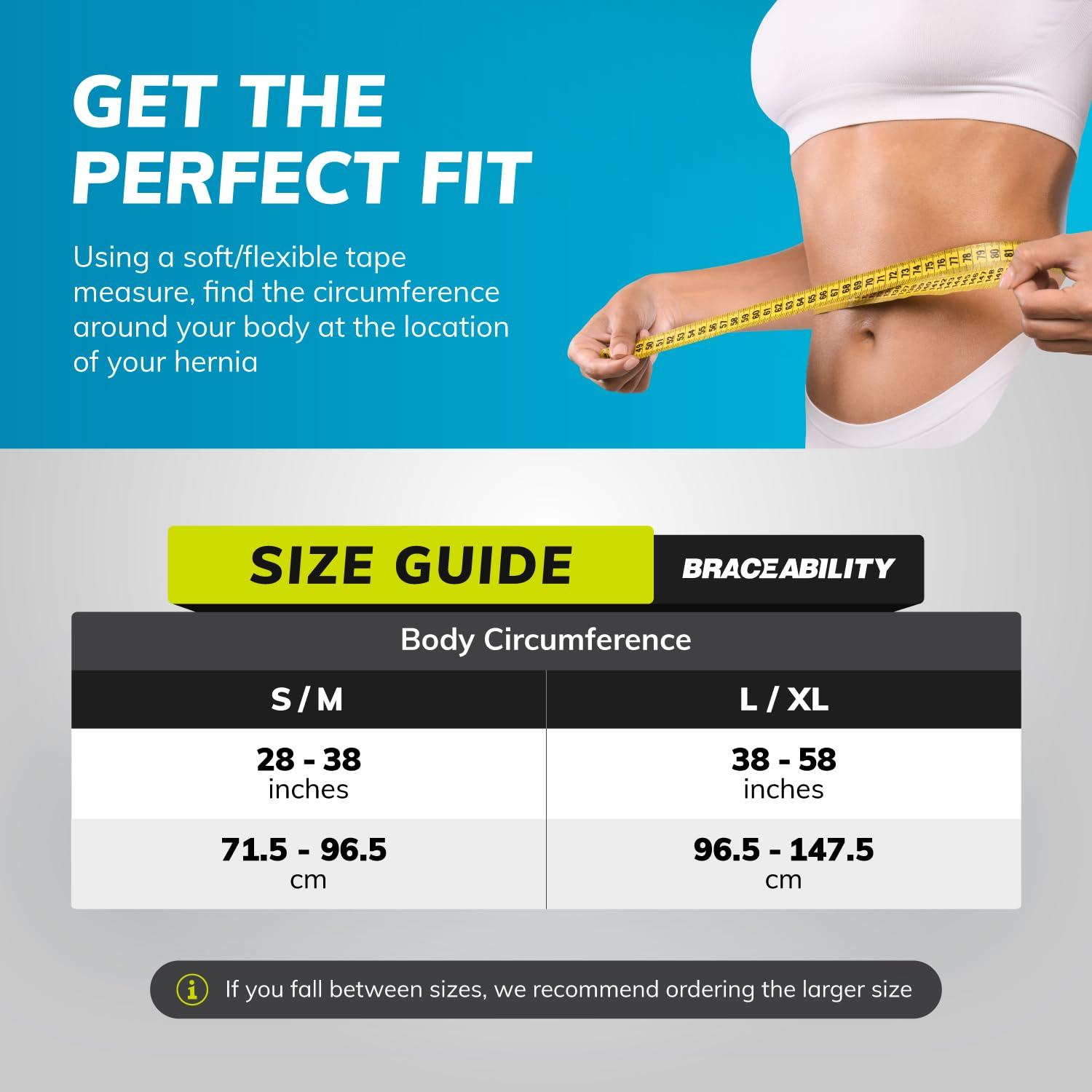 BraceAbility BraceAbility Hernia Belt for Men & Women | Stomach Truss Binder with Compression Support Pad for Abdominal, Umbilical, Navel & Belly Button Hernias - S/M (New & Improved) Fits 28\"-40\"