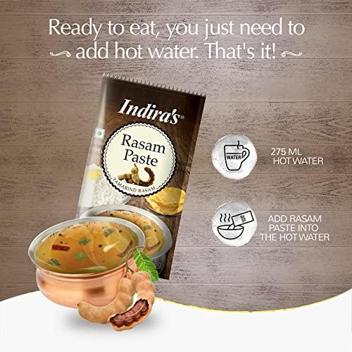INDIRA Indira’s Instant Tamarind Rasam Paste, More Flavourful Than Rasam Powder Masala Mix, Ready to Eat Rasam, No Need for Cooking - Just Add Hot Water (50gX9)