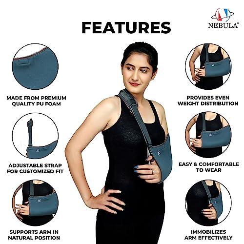 NEBULA NEBULA Orthosys Pouch Arm Sling, Arm Brace Immobilizer With Elbow Support For Fracture, Sprain, Dislocation & Pain Relief, Comfortable Arm Support Brace For Men & Women.