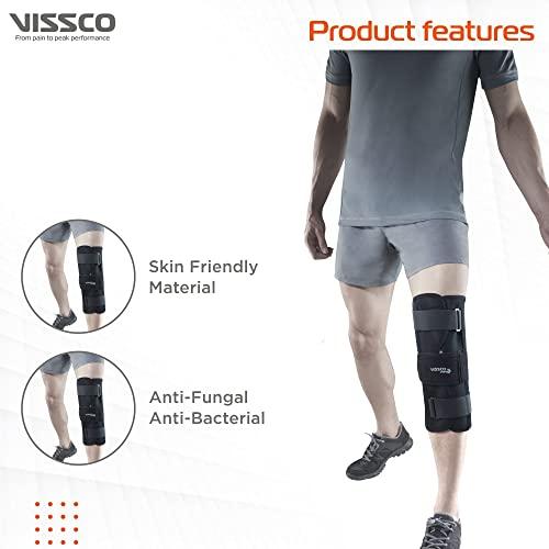 Vissco Vissco Knee Brace - Short 14" Brace (Firm Support), Knee Support for Osteoarthritis of knee joint, Pain Relief, Knee Stabilizer, Joint Injury, Knee Immobilizer - XL (Black)
