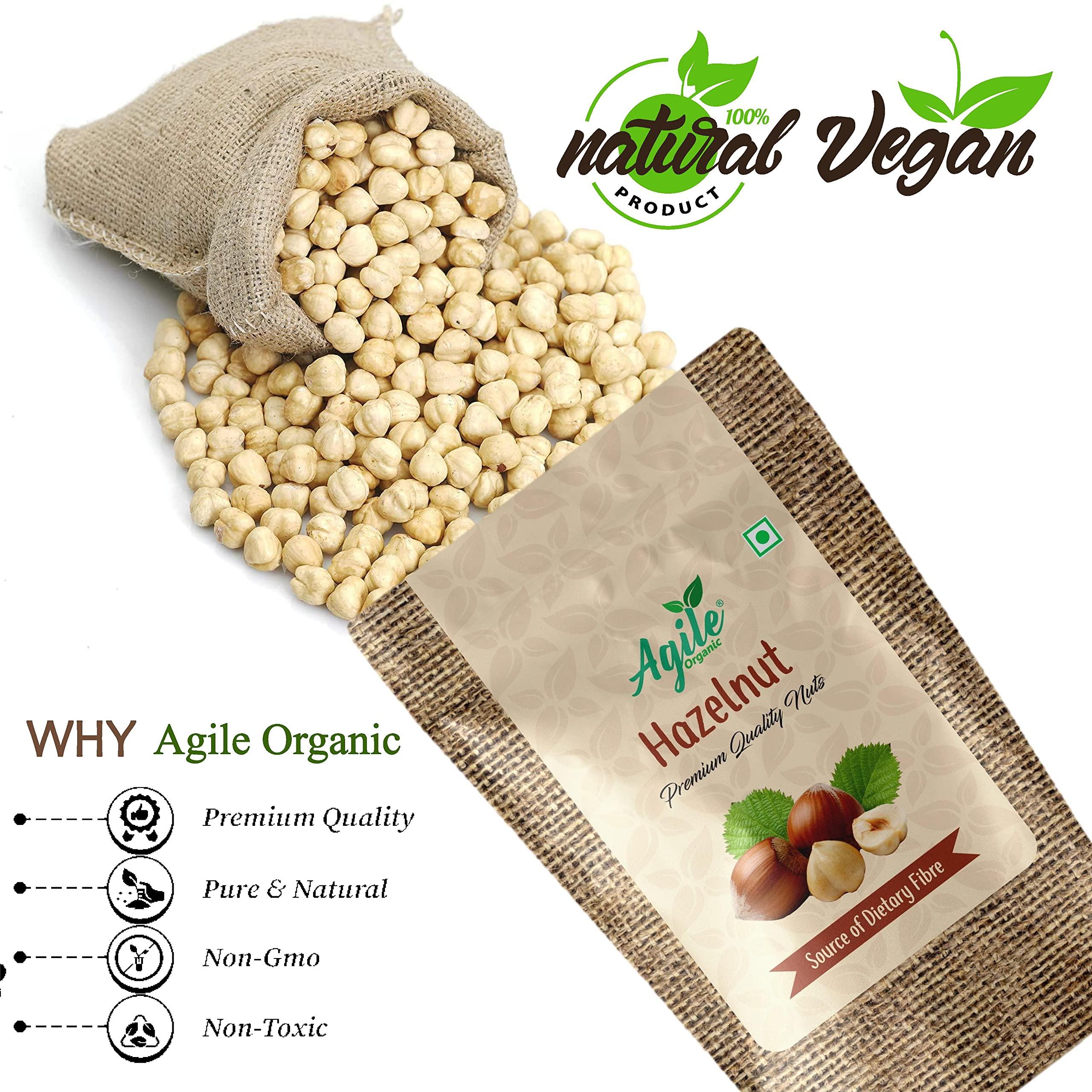Agile Organic Agile Organic Premium Jumbo Hazel Nuts & Macadamia Nuts Combo | Turkish Hazelnut 100 Grams & Macadamia Nuts 100 Grams
