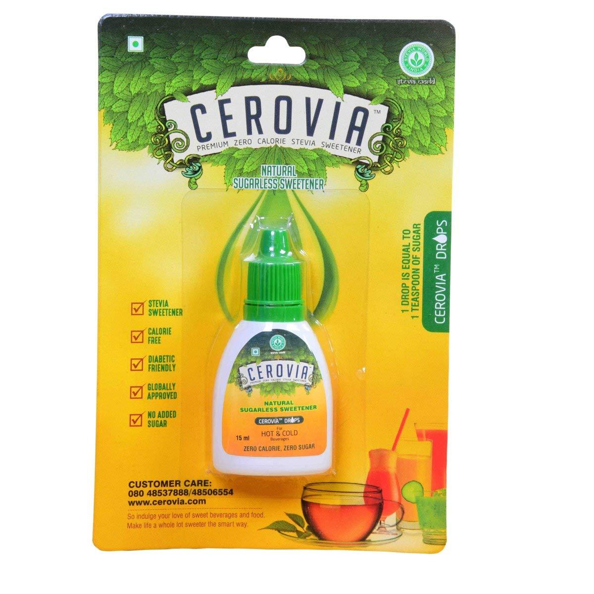 CEROVIA CEROVIA Stevia Liquid, Sugar Substitute, Zero Calories, Sugar Free Stevia Liquid Drops (15ml- 300 Servings)