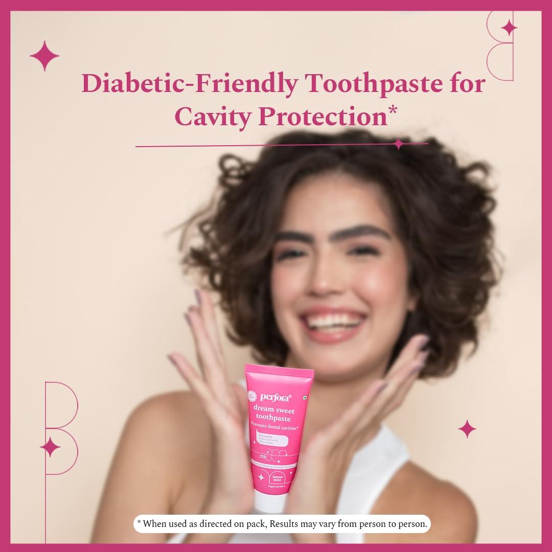 Perfora Perfora Oral Health Diabetics Special Toothpaste for Adults - 150 gms (Pack of 1) | Sugar Free Toothpaste | Cavity Protection Toothpaste | Diabetic Friendly Tooth Gel | Toothpaste for Kids & Adults | SLS Free Toothpaste | Anticavity Toothpaste | No A