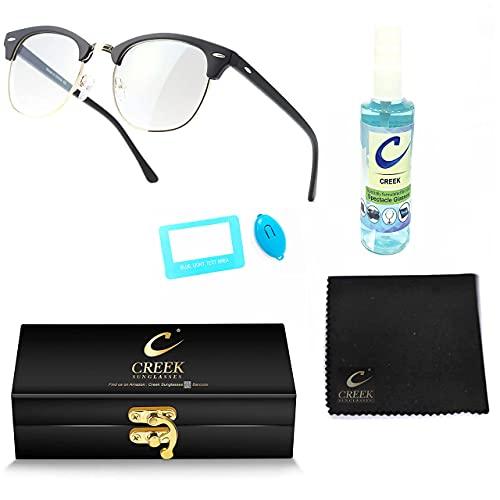 CREEK CREEK Blue Light Blocking Blue Cut Anti Glare Round Glasses Men and Women for Eye Protection from UV by Computer/Tablet/Laptop/Mobile