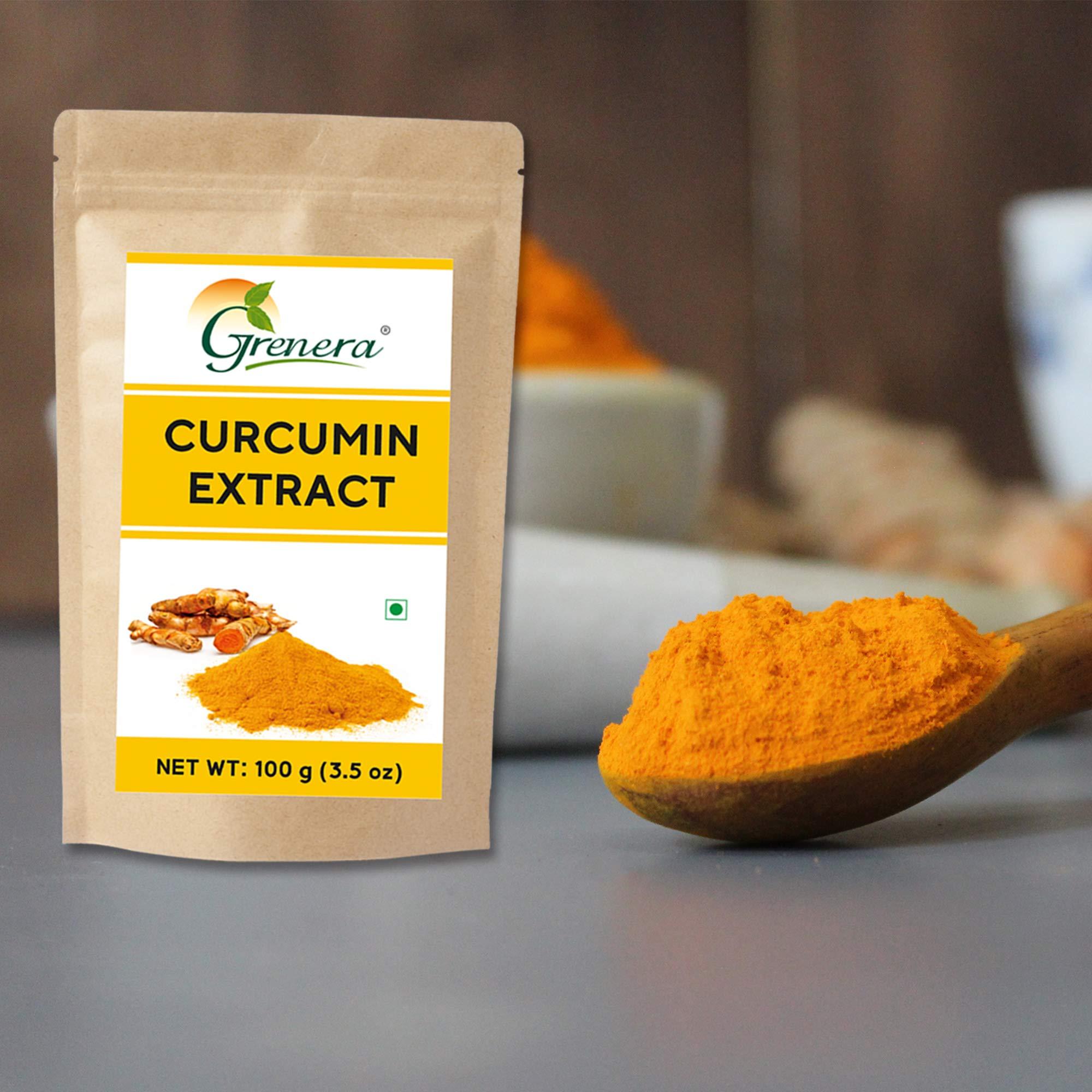 GRENERA Grenera Pure Curcumin Extract Powder (Superior Turmeric Extract, 95% Curcuminoids) Immune & Joint Support, 100 grams