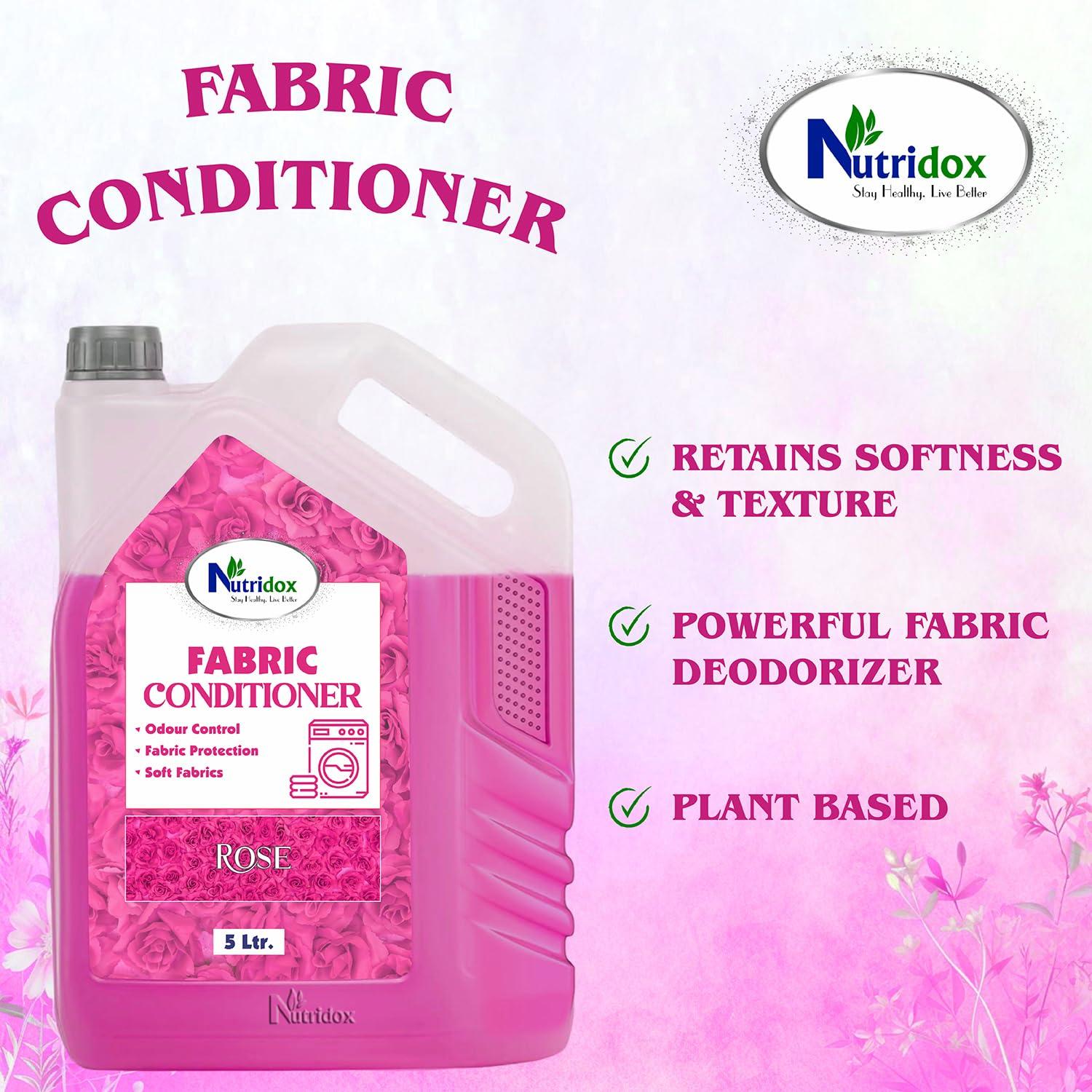 NUTRIDOX Nutridox Fresh Fabric Conditioner 5 L - Refill | After Wash Liquid Fabric Softener | Softness, Shine & Long Lasting Freshness (Offer Pack)