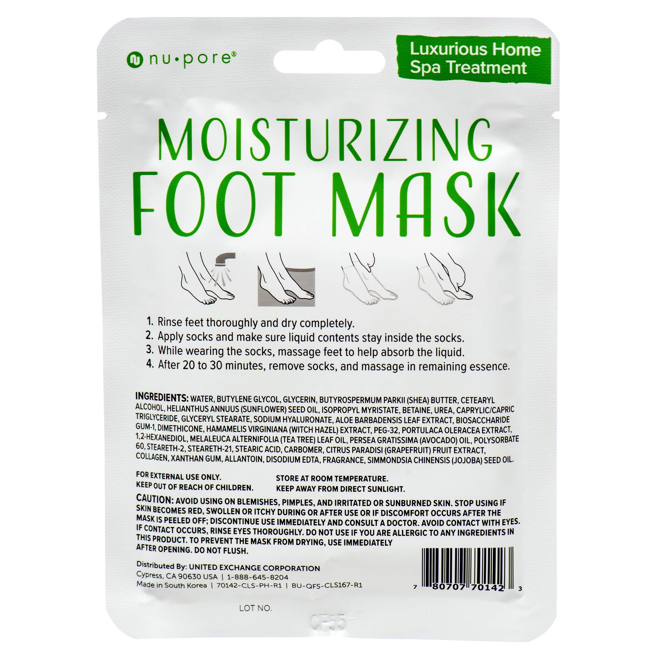 nu-pore Nu-Pore Korean Moisturizing Socks Luxurious Home Spa Treatment Foot Mask One Size Fits All (5 Pcs)