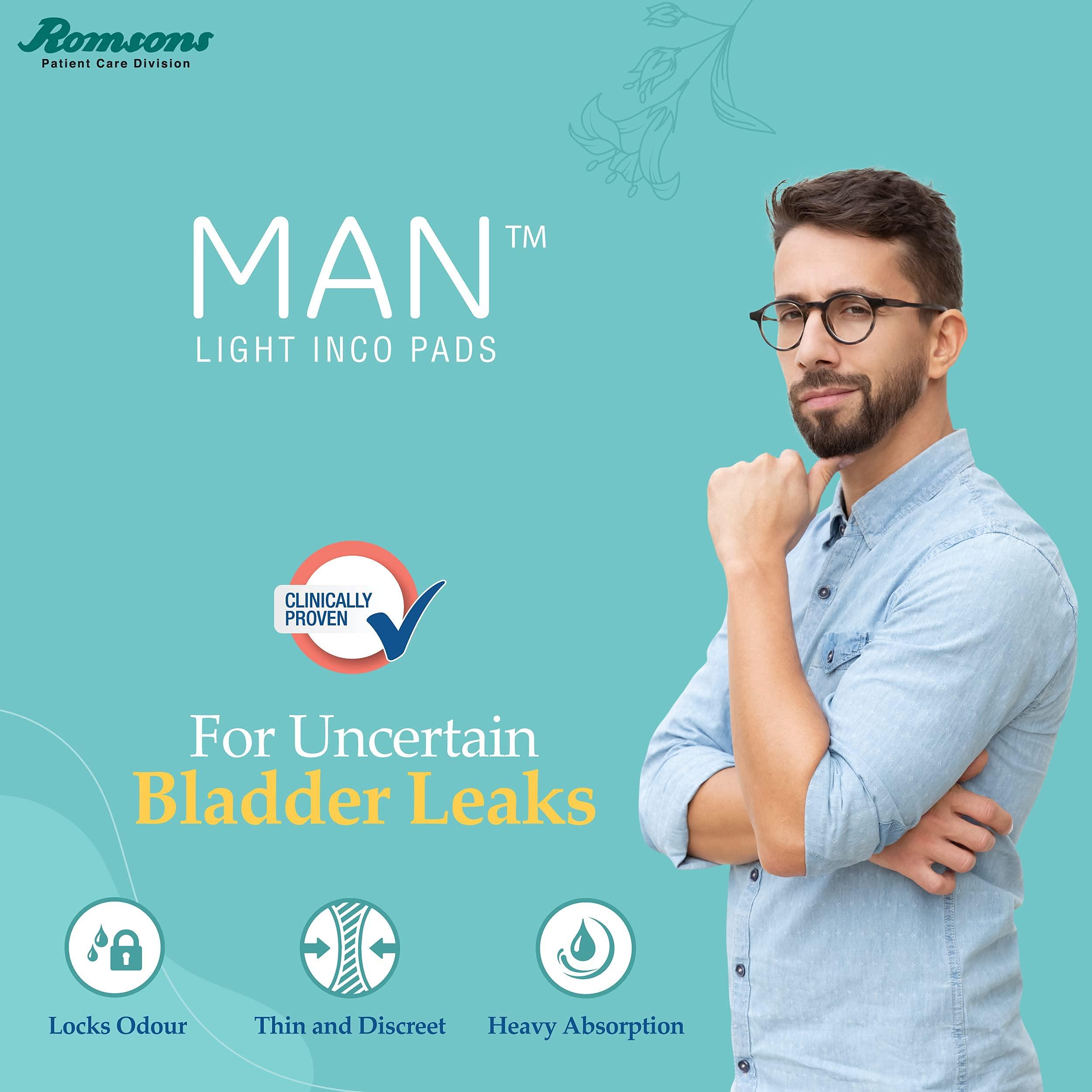DIGNITY DIGNITY Men Man Light Incontinence Pads For Leakage Protection, Light Absorption Male Incontinence Pads, 10 Pads/Pack (Pack Of 3) 30 Pads