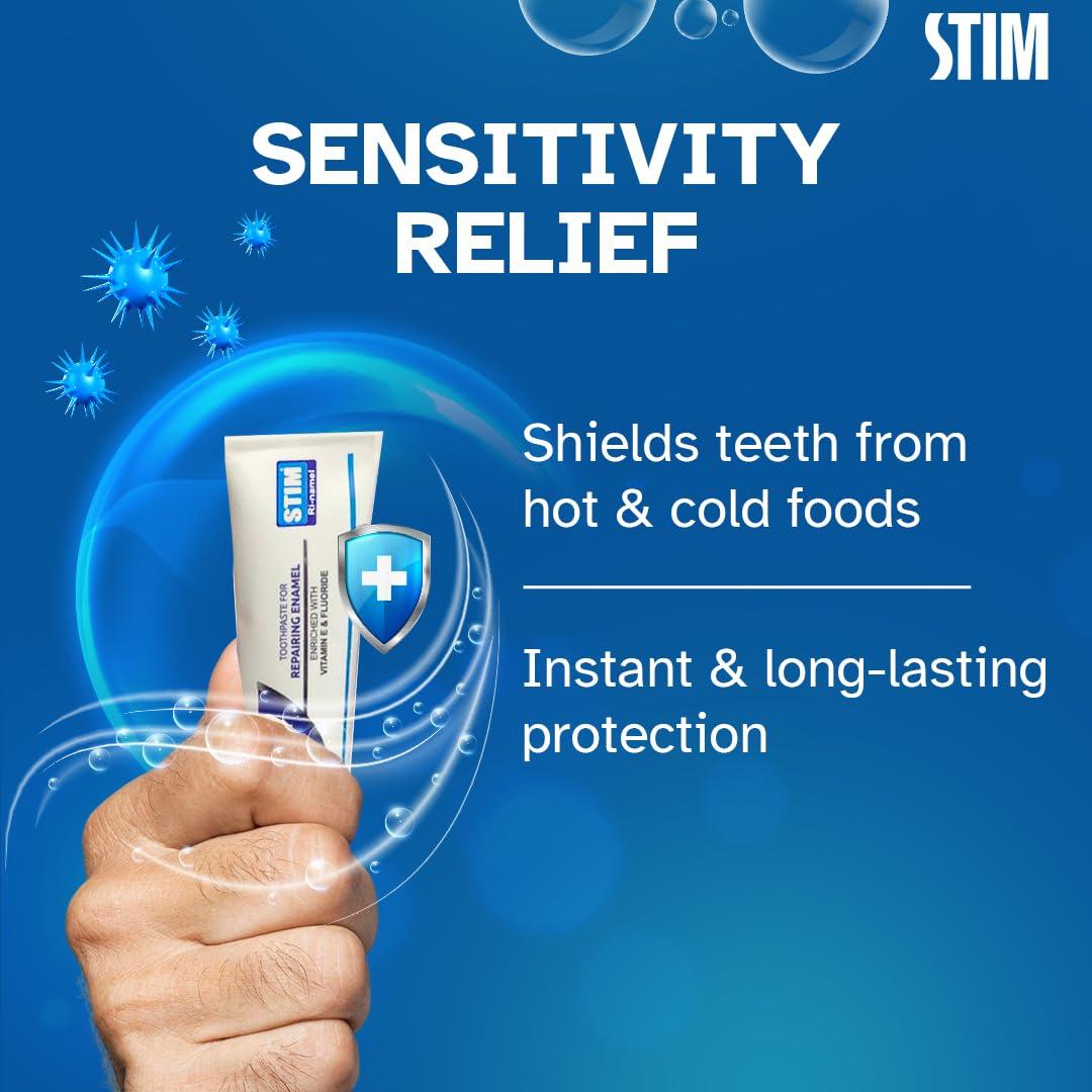 STIM STIM Ri-namel - Toothpaste for Repairing Enamel and Healthy Gums - Pack of 3