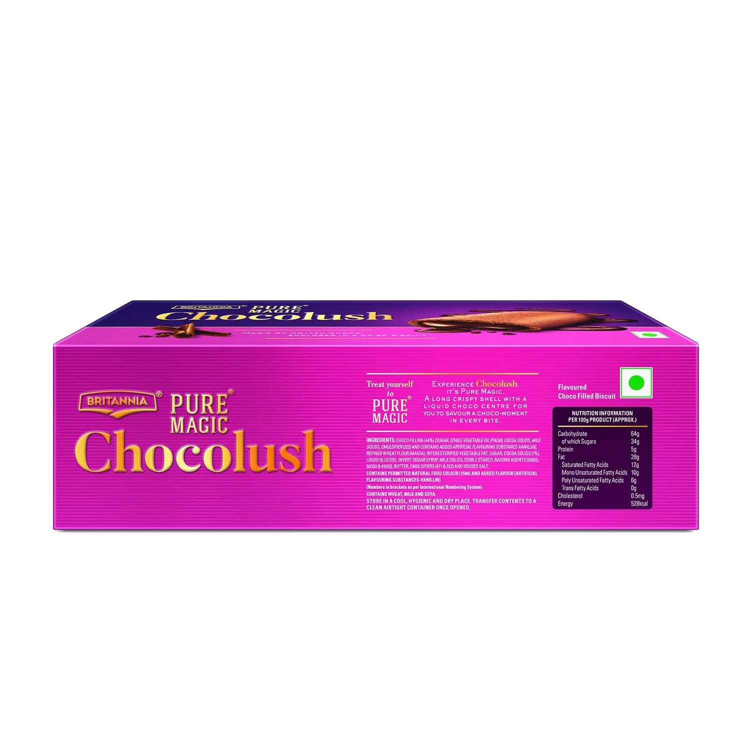 Britannia Britannia Pure Magic Chocolush, 300g, with extra crunchy biscuit and gooey choco-filling, Pack of 2