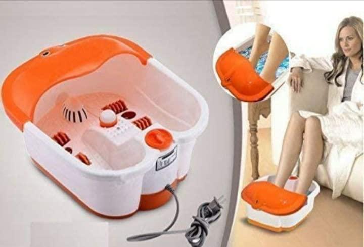 V.R COSMETIC V.R COSMETIC Foot Bath Spa Pedicure Tub Massager (Orange, White)