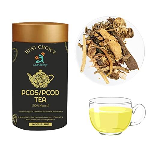 LEANBEING Leanbeing- PCOS & PCOD Tea 100g | With Goodness of St John wort, Spearmint, Shatavari, Chasteberry, Raspberry leaves, Aloevera leaves etc | Helps with facial hair & acne due to hormonal imbalance