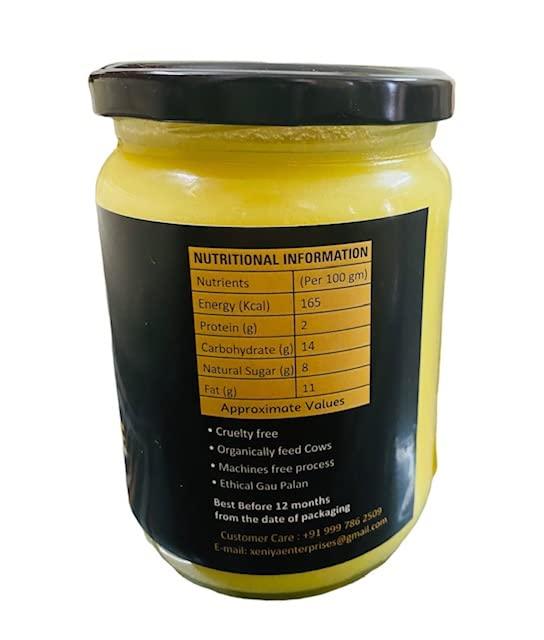 XENIYA ENTERPRISES THE VILLAGE Gir Organic A2 Pure Ghee | 100% Desi Gir Cow | Vedic Bilona Method | 555 ml Glass Bottle | Grass feed | Cultured | Traditional Ghee | Immunity Booster