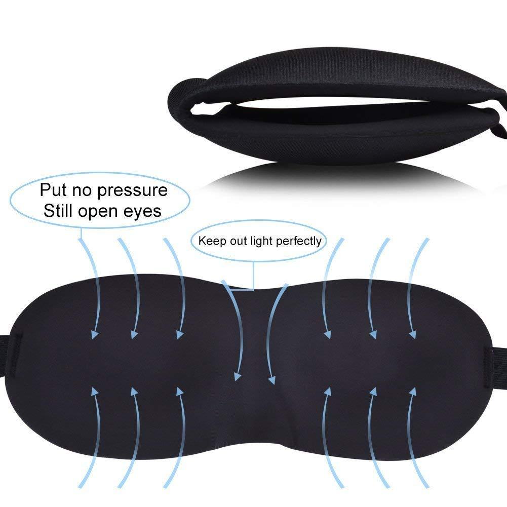 JENICO WORLD JENICO WORLD Blind Sleeping Eye Mask Slip Night Sleep Eye black 3D Cotton Cover Super Soft & Smooth Travel Masks for Men Women Girls Boys Kids (2)