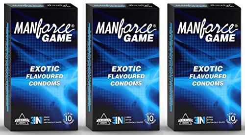 Manforce Manforce GAME Condoms, 10 Pieces x Pack of 3