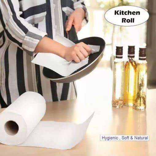 Magic Providers Magic Providers Highly Absorbent Strong Thick 4 Ply Kitchen Tissue | Big Size | Towel Paper Roll | Strong & Thick - 2 Rolls (65 Pulls Per Roll) Size 20 * 20cm